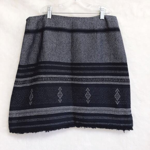 LOFT Blue Blanket Jacquard Wrap Skirt - Picture 7 of 8